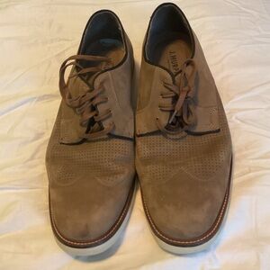 Johnston & Murphy Men’s Brown & Khaki Suede Oxfords, Size 13M